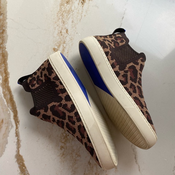 Rothy's Women's high top slip on sneaker Wildcat Leopard size 10.5 - Picture 3 of 8